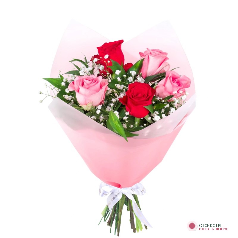 Pembe Kırmızı Gül Buketi