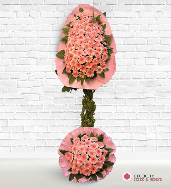 Pembe Çift Katlı Ayaklı Sepet
